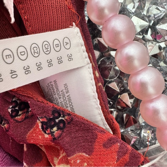 Yessica skirt flowy fairy hem Floral Patchwork Skirt Red and Purple - Picture 8 of 10